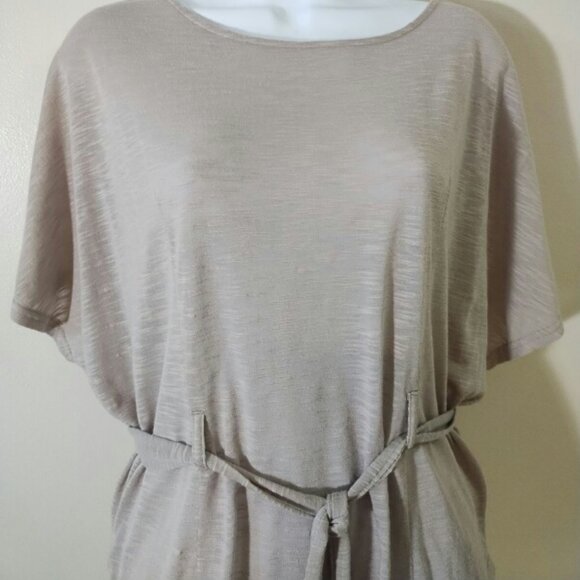 derek heart belted sheer light tan blouse  - medium - Picture 2 of 5